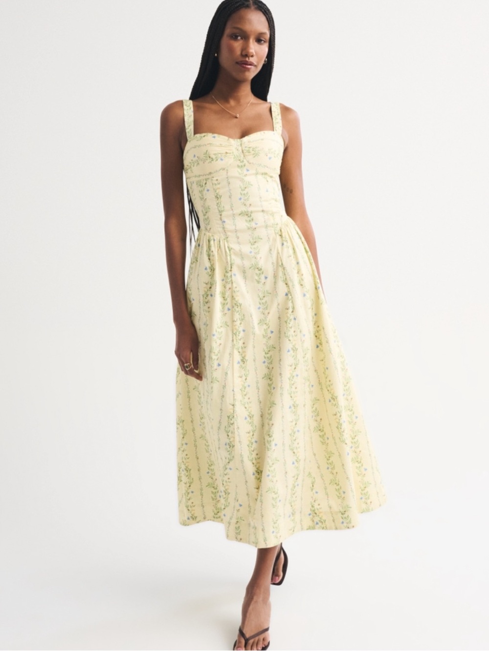 NWT A&F Bra-Free Dipped Pastel Yellow Dress